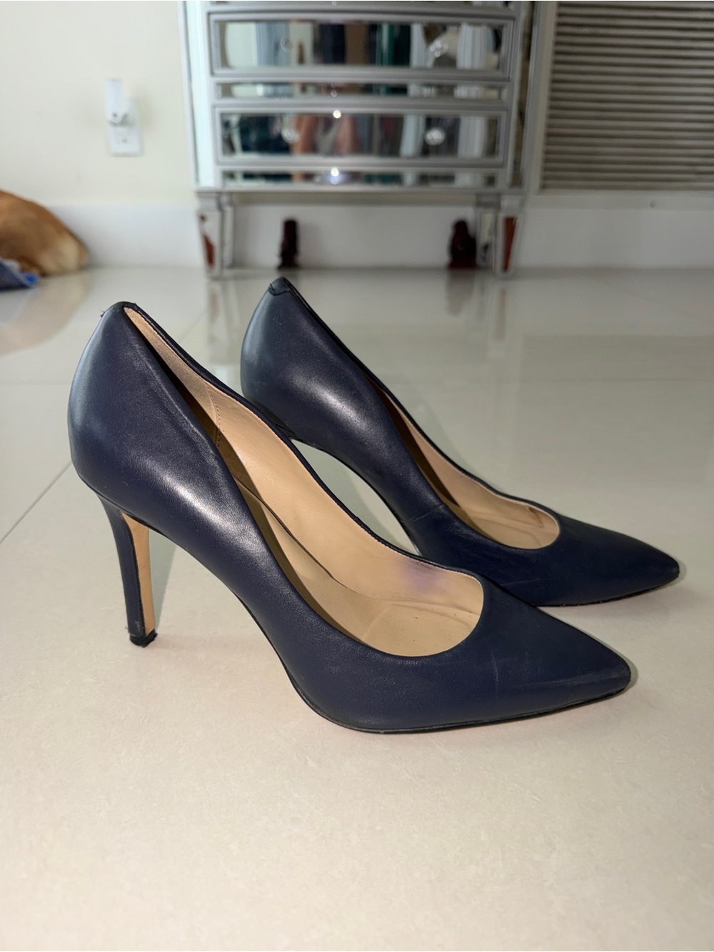 Saks Fifth Avenue Navy Pointed-Toe Stiletto Pumps